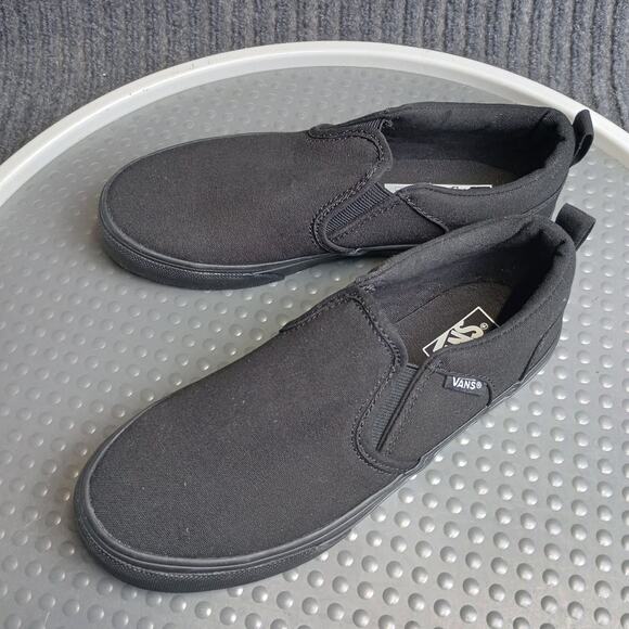 Vans Asher Kids Slip On Skate Shoes Black - Picture 1 of 6